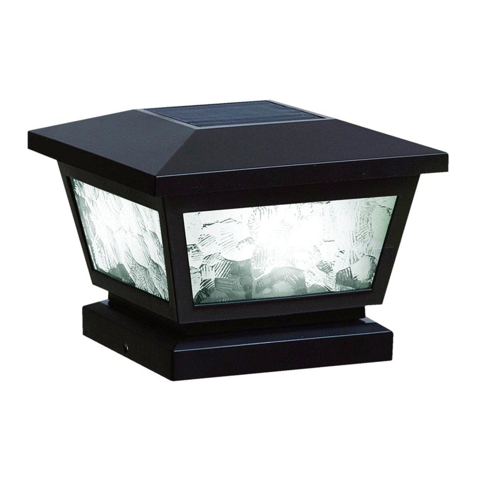 Classy Caps Black Fairmont Solar Post Cap (Pack of 2) - Outdoor Lighting - Classy