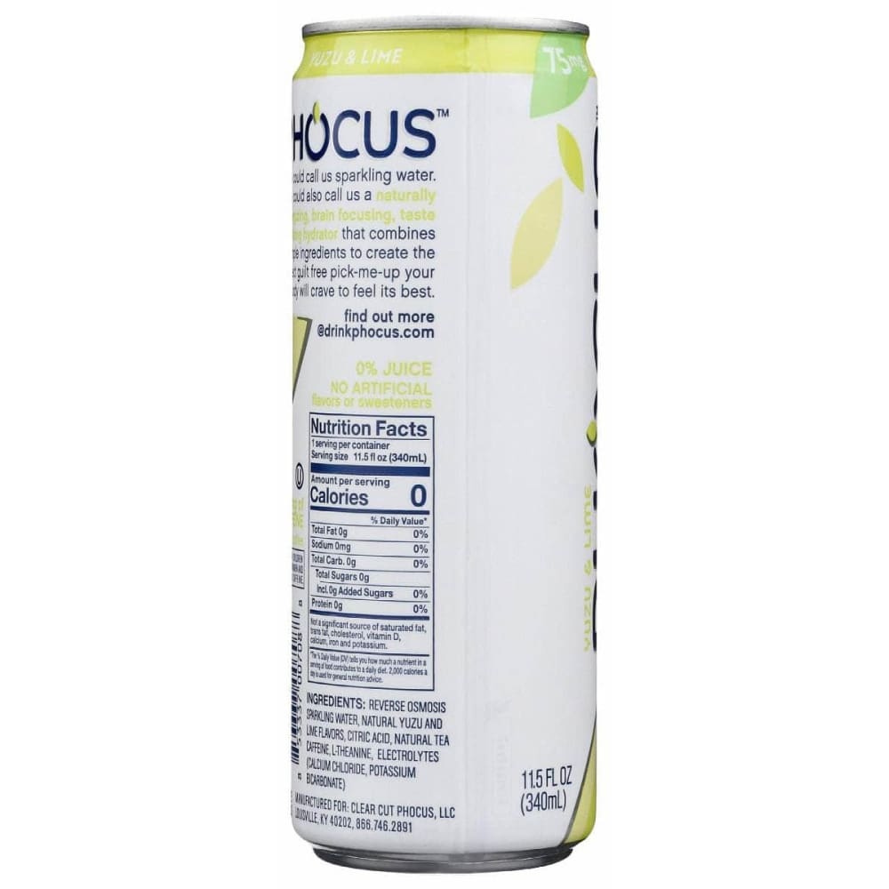 CLEAR CUT PHOCUS Grocery > Beverages > Water > Sparkling Water CLEAR CUT PHOCUS: Yuzu & Lime Sparkling Water, 11.5 fo