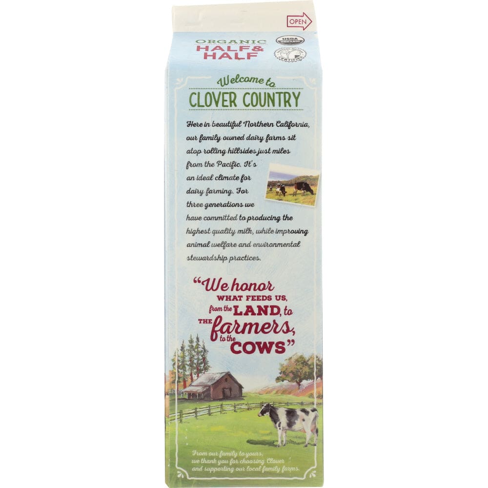 CLOVER SONOMA: Half and Half Organic 32 oz - Grocery > Refrigerated - CLOVER SONOMA