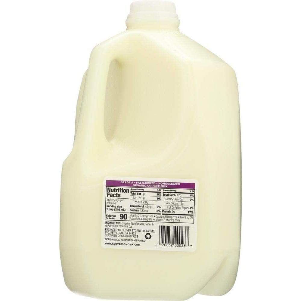 Clover Sonoma Clover Sonoma Organic Fat Free Milk, 128 oz