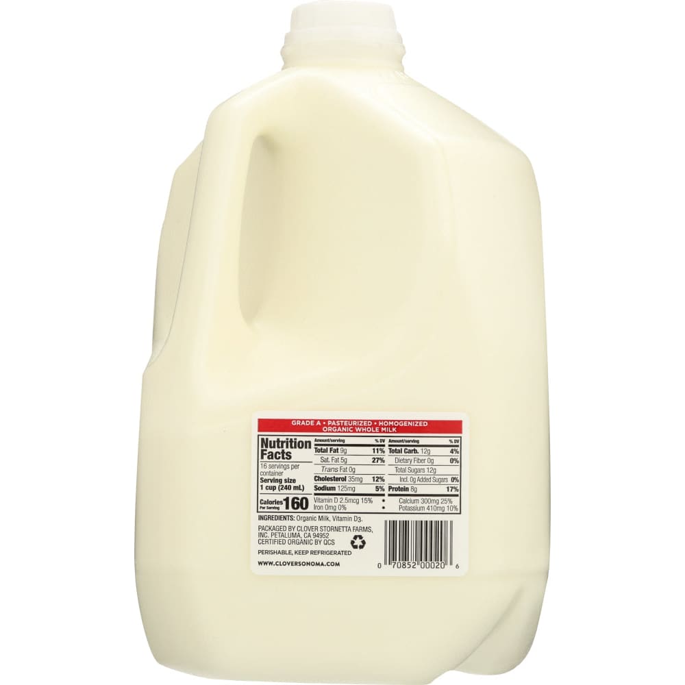CLOVER SONOMA: Organic Whole Milk 128 oz - Grocery > Refrigerated - CLOVER SONOMA