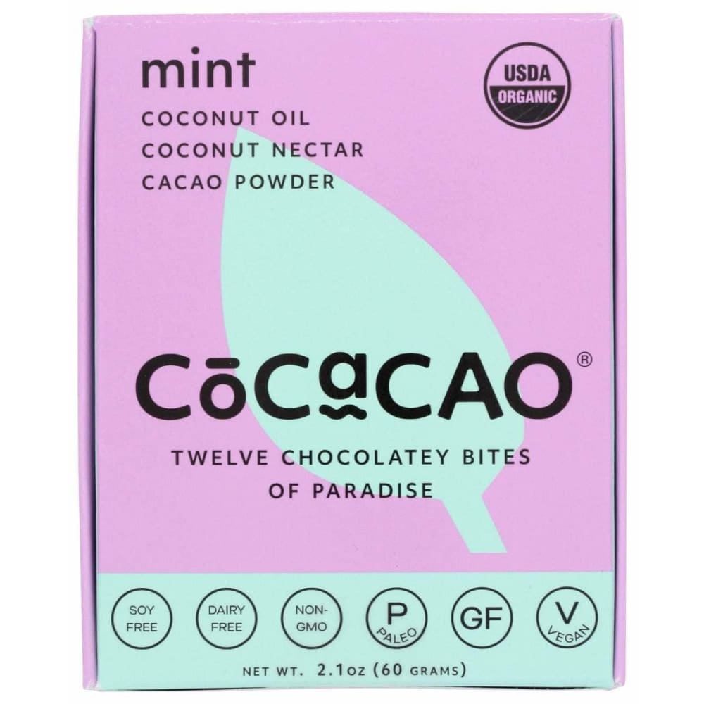 COCACAO Grocery > Chocolate, Desserts and Sweets > Chocolate COCACAO Bar Mint, 2.1 oz