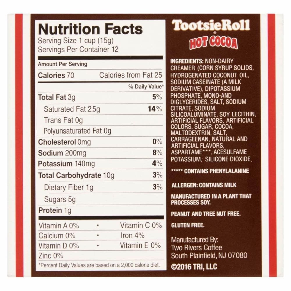 Tootsie Roll Cocoa Hot Tootsie Roll Cocoa Hot Tootsie Roll, 12 pc