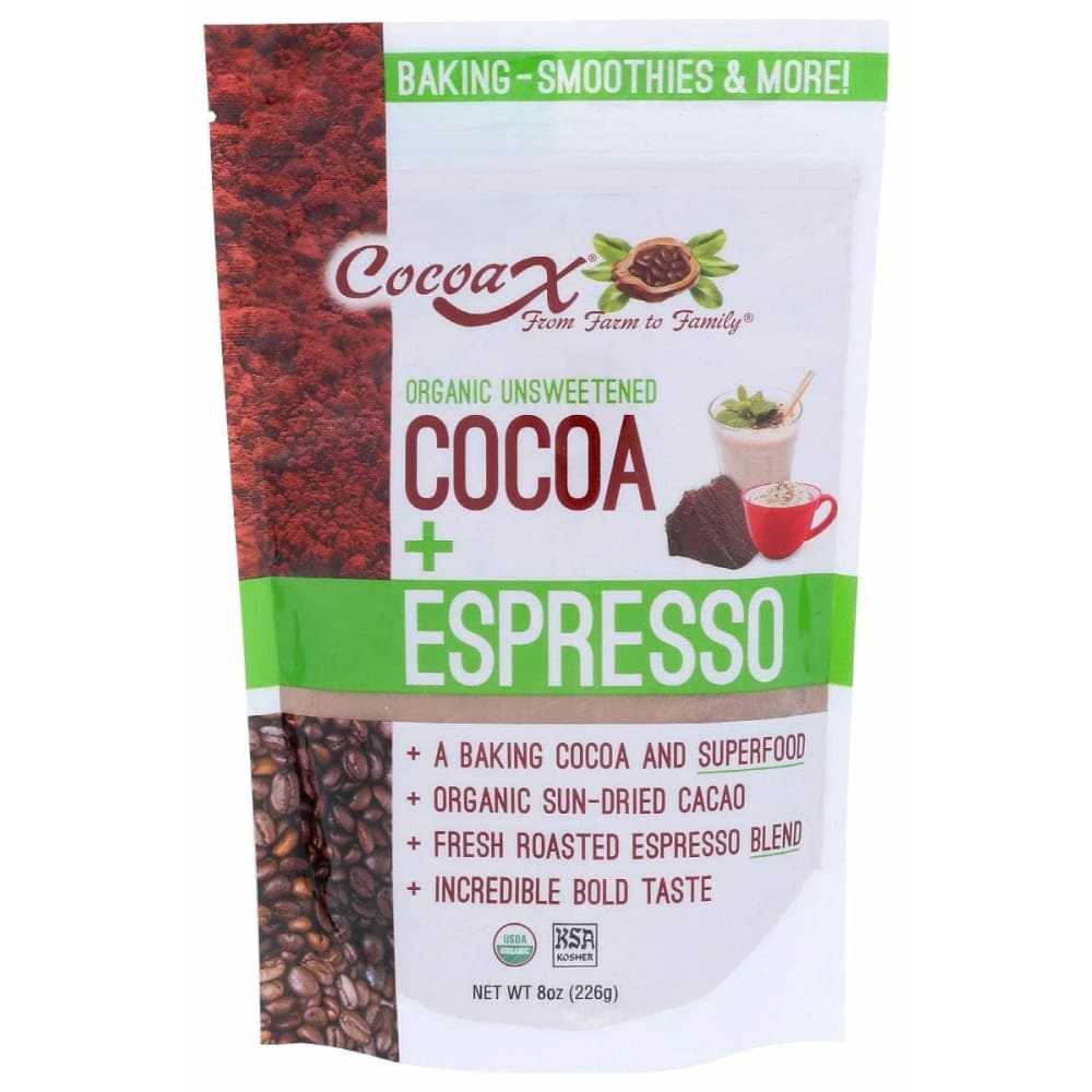 COCOAX Cocoax Organic Unsweetened Cocoa Espresso, 8 Fo