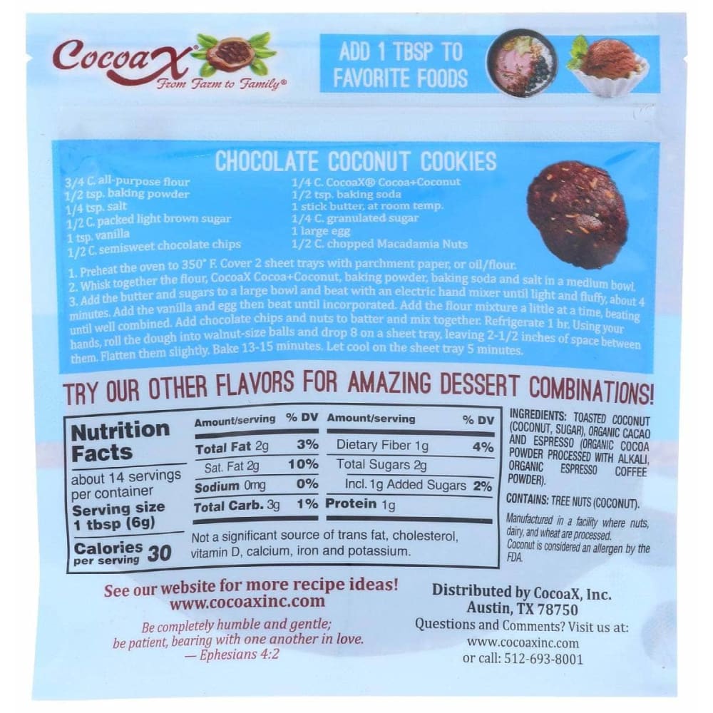 COCOAX Cocoax Unsweetened Baking Cocoa Toasted Coconut, 3 Oz