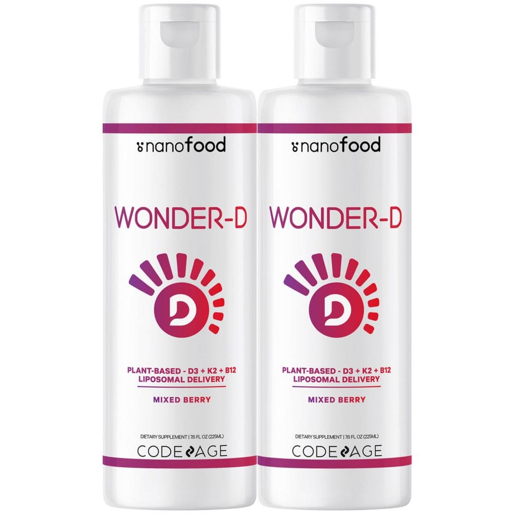 Codeage Liposomal Vitamin D3 + K2 & B12 Liquid Plant-Based (15.2 fl. oz. 2 pk.) - Herbal Supplements - Codeage