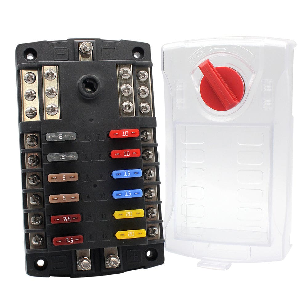 Cole Hersee 12 ATO Standard Series Fuse Block w/ Ground Bus - Electrical | Fuse Blocks & Fuses - Cole Hersee