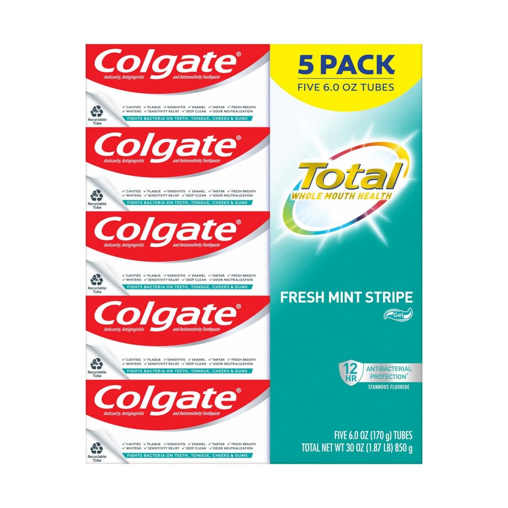 Colgate Total Fresh Mint Stripe Gel 5 ct. - Colgate