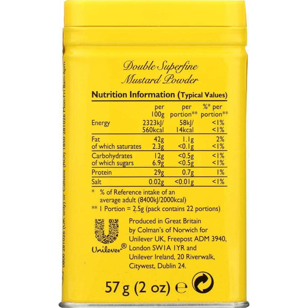 Colmans Colmans Mustard Double Superfine Powder, 2 oz