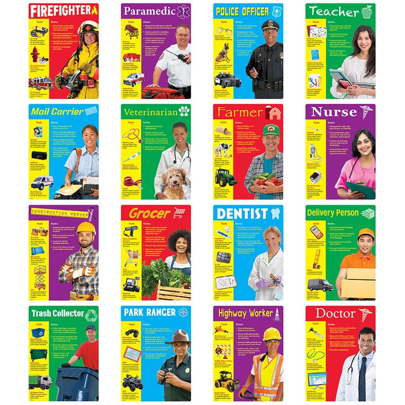 Community Helpers Posters 16/St (Pack of 2) - Social Studies - Trend Enterprises Inc.