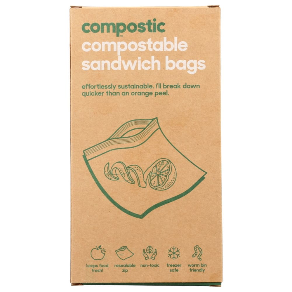 COMPOSTIC: Compostable Large Storage Bags 10 ea (Pack of 4) - General Merchandise > HOUSEHOLD PRODUCTS > FOOD STORAGE BAGS & WRAPS -