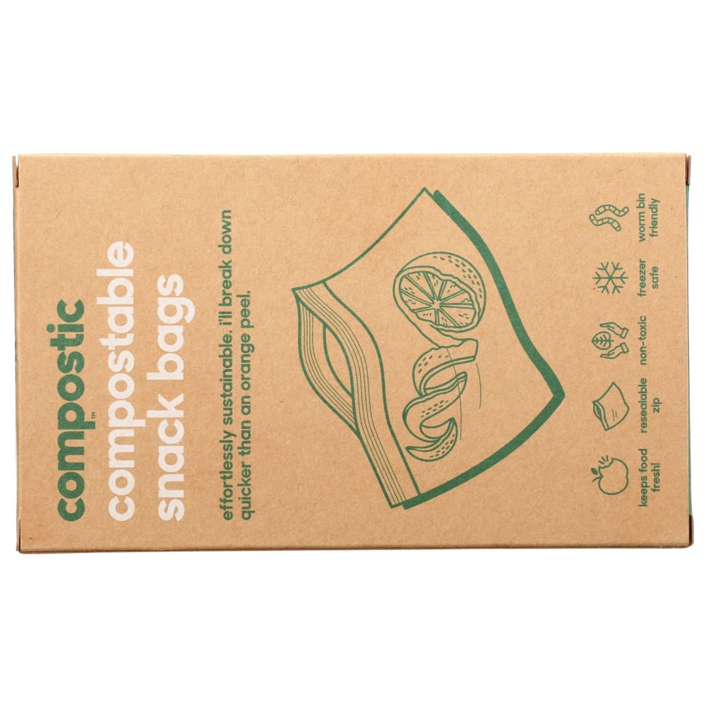 COMPOSTIC: Compostable Snack Bags 25 ea - General Merchandise > HOUSEHOLD PRODUCTS > FOOD STORAGE BAGS & WRAPS - COMPOSTIC