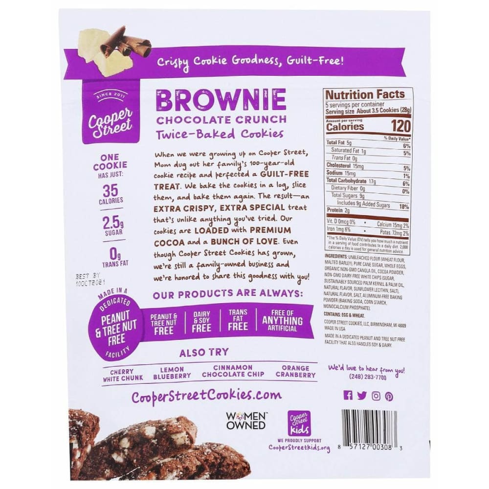 COOPER STREET Grocery > Snacks > Cookies > Cookies COOPER STREET Cookies Choc Brownie, 5 oz