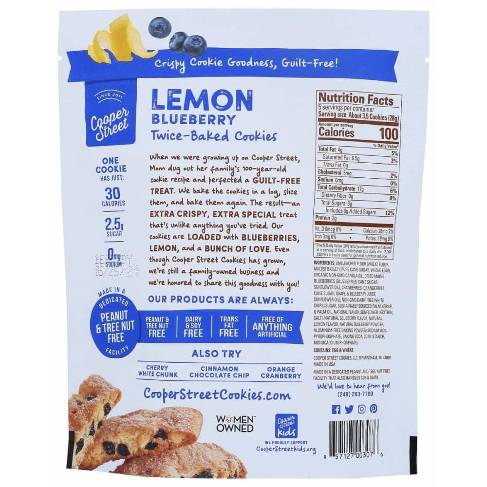 COOPER STREET Grocery > Snacks > Cookies COOPER STREET Lemon Blueberry Twice Baked Cookies, 5 oz