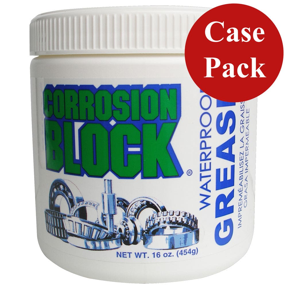 Corrosion Block High Performance Waterproof Grease - 16oz Tub - Non-Hazmat Non-Flammable & Non-Toxic *Case of 6* - Winterizing |