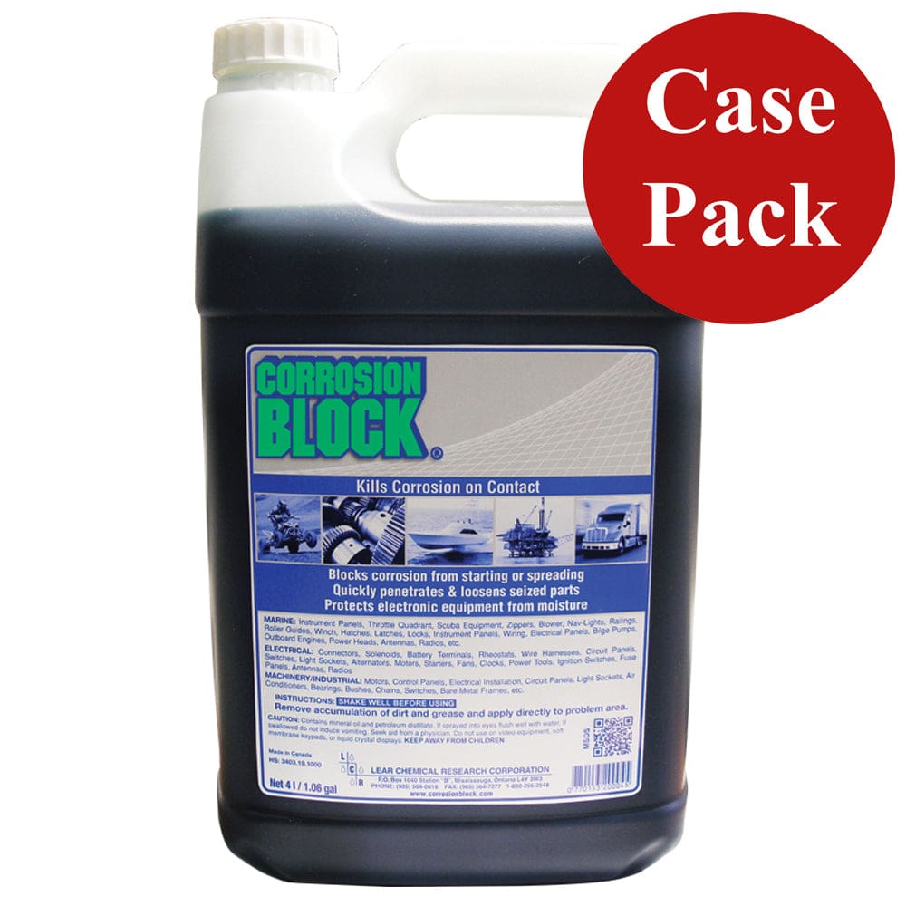 Corrosion Block Liquid 4-Liter Refill - Non-Hazmat Non-Flammable & Non-Toxic *Case of 4* - Winterizing | Cleaning,Automotive/RV |
