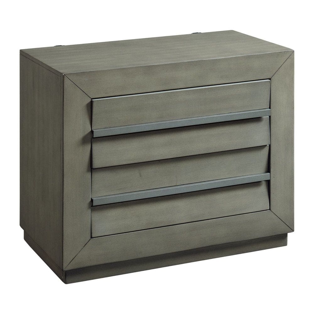 Cosmo 2-Drawer Acacia And Manufactured Wood Nightstand with USB Grey - Modern Contemporary - Cosmo