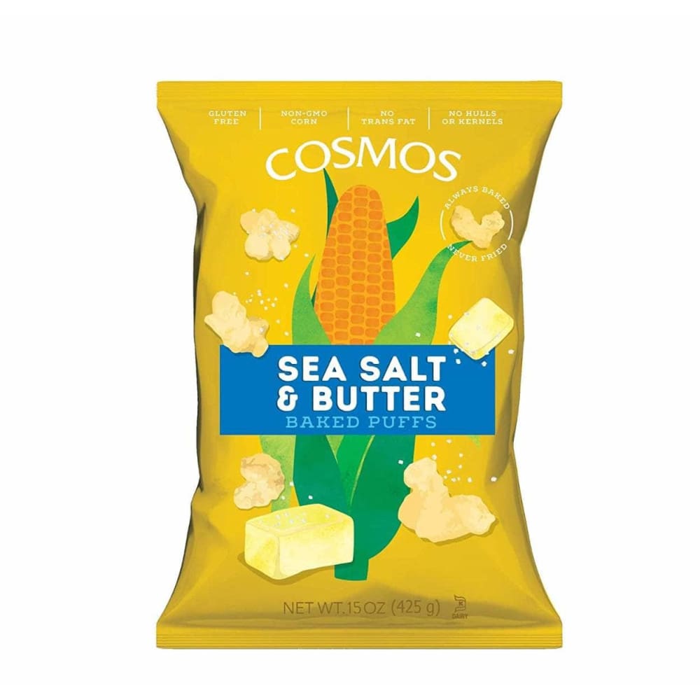 COSMOS CREATIONS Grocery > Snacks > Chips > Puffed Snacks COSMOS CREATIONS: Sea Salt And Butter Puffs, 15 oz