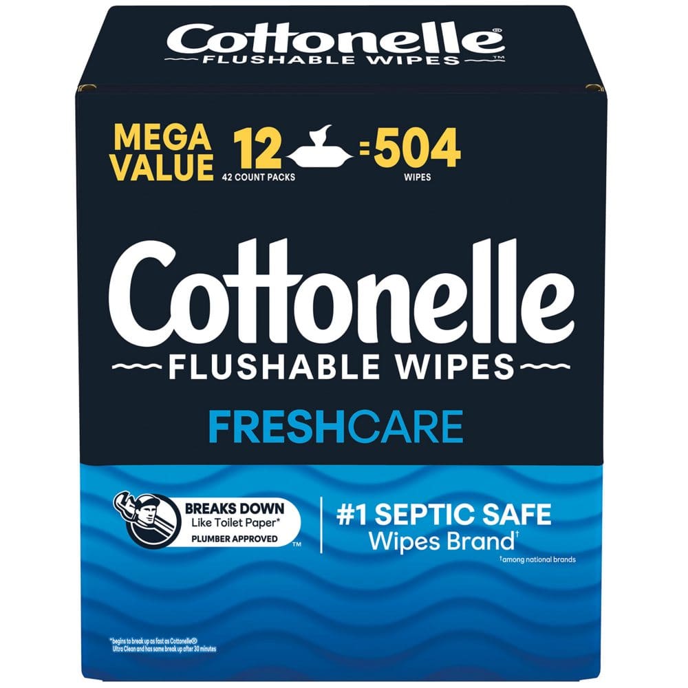Cottonelle Flushable Wet Wipes 12 Flip-Top Packs (42 wipes/pk. 12 pk.) (Pack of 10) - Paper & Plastic - Cottonelle