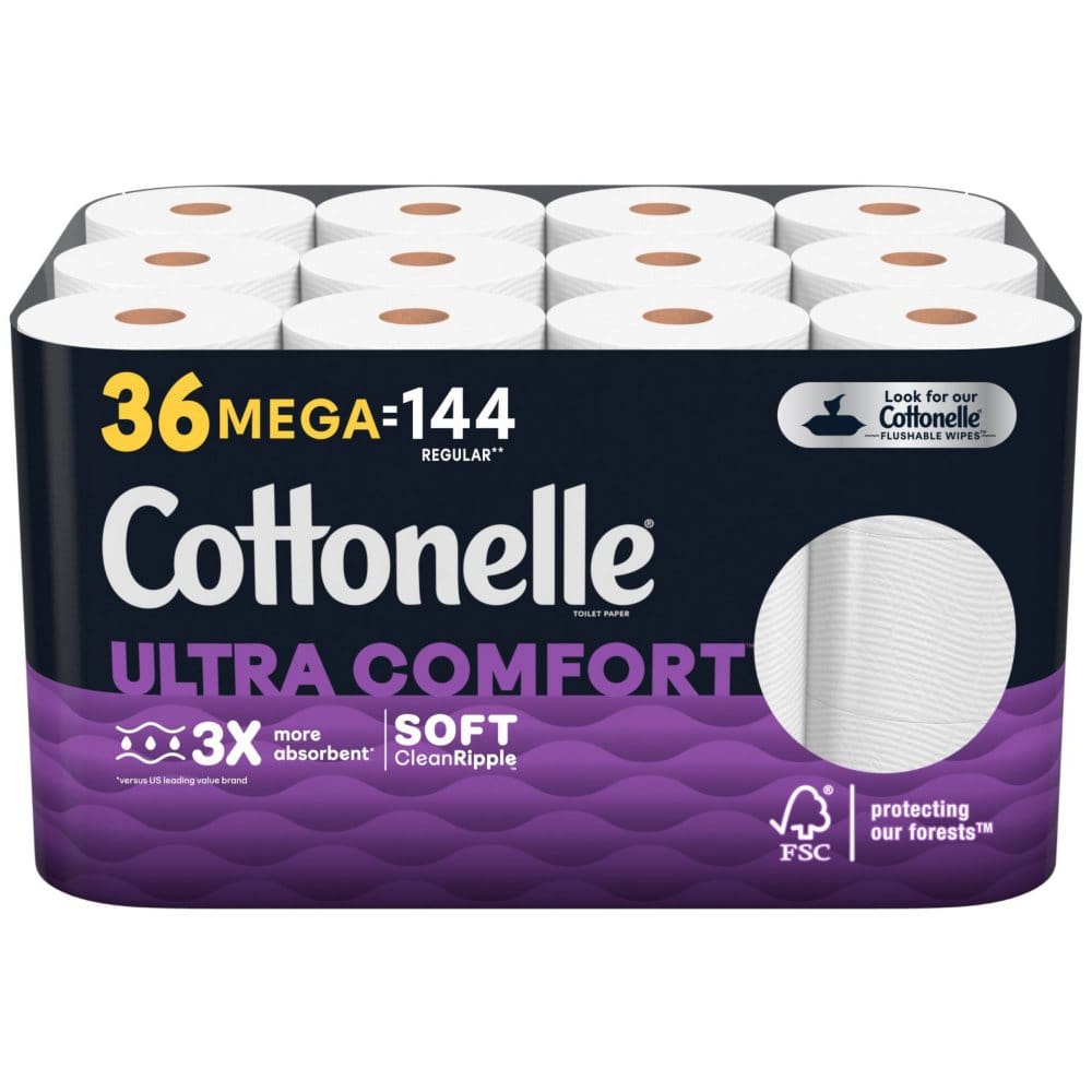 Cottonelle Ultra Comfort Toilet Paper (36 Mega Rolls 268 sheets/roll) - Paper & Plastic - Cottonelle