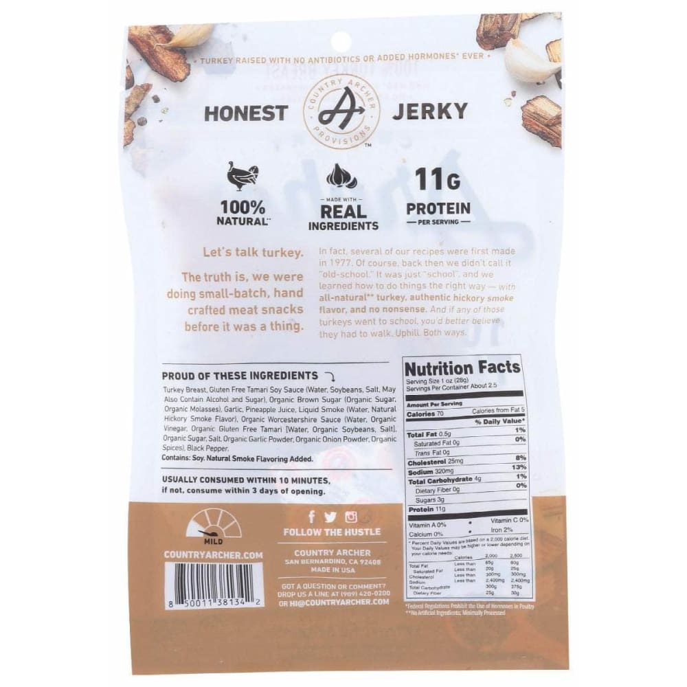 COUNTRY ARCHER Country Archer Jerky Trky Hickory Smkd, 2.5 Oz