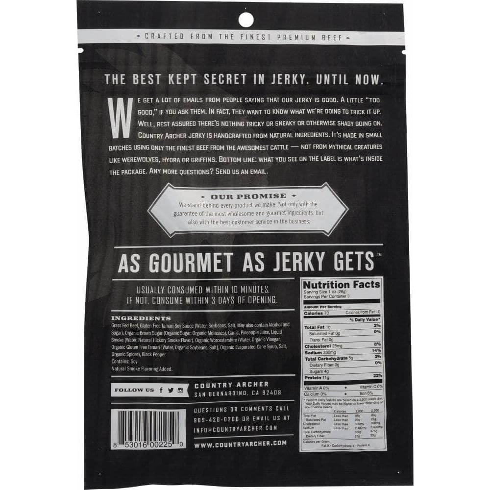 COUNTRY ARCHER JERKY CO Country Archer Original Jerky Beef, 3 Oz