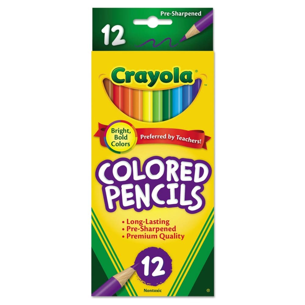 Crayola Long-Length Colored Pencil Set 3.3 mm 2B (#1) 12 ct. - Drawing & Coloring - Crayola