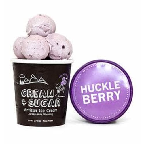 Cream And Sugar Grocery > Chocolate, Desserts and Sweets > Ice Cream & Frozen Desserts CREAM AND SUGAR: Ice Cream Huckleberry, 16 oz