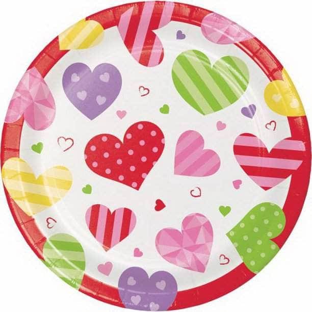 CREATIVE CONVERTING CREATIVE CONVERTING Hearts Luncheon Plate, 8 ea