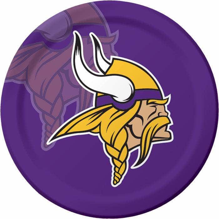 CREATIVE CONVERTING CREATIVE CONVERTING Minnesota Vikings Dinner Plate, 8 ea