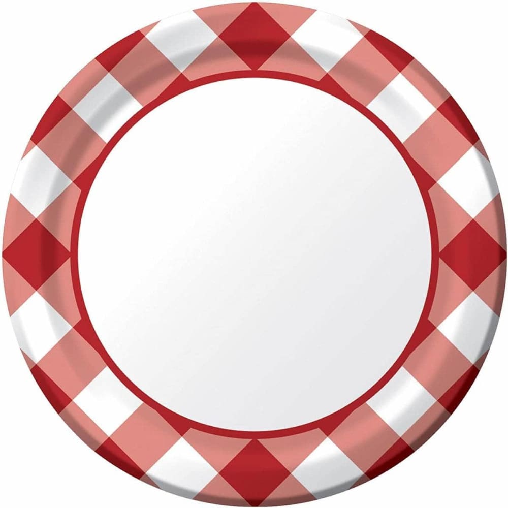 CREATIVE CONVERTING CREATIVE CONVERTING Plate Dinner Gingham, 8 ea