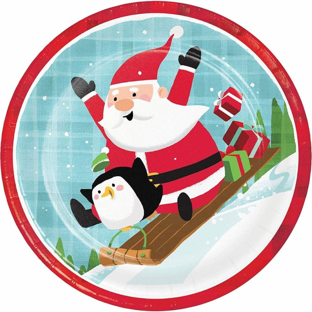 CREATIVE CONVERTING CREATIVE CONVERTING Plates Disp Santa Penguin, 8 ea