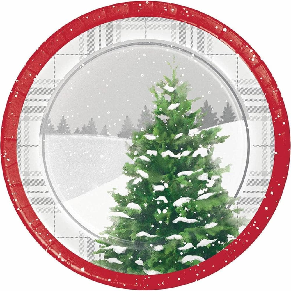 CREATIVE CONVERTING CREATIVE CONVERTING Plates Winter Tree, 8 ea