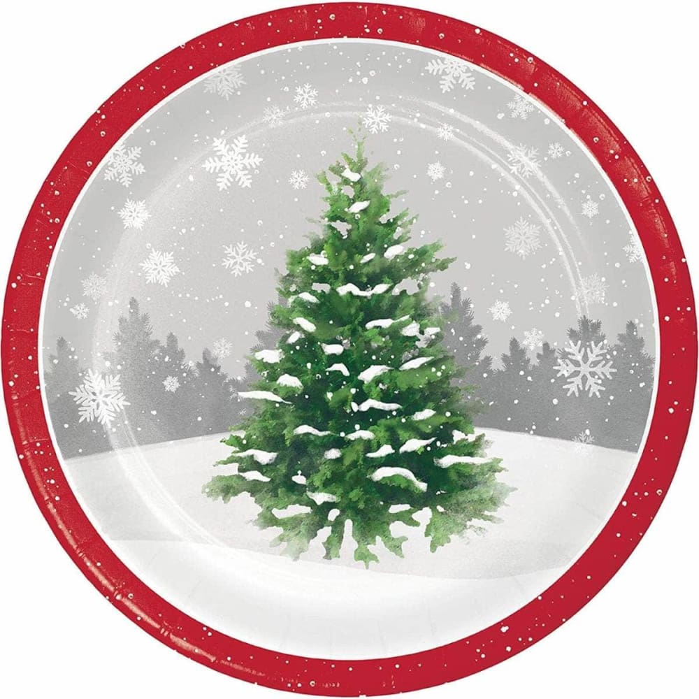 CREATIVE CONVERTING CREATIVE CONVERTING Plates Winter Tree, 8 ea