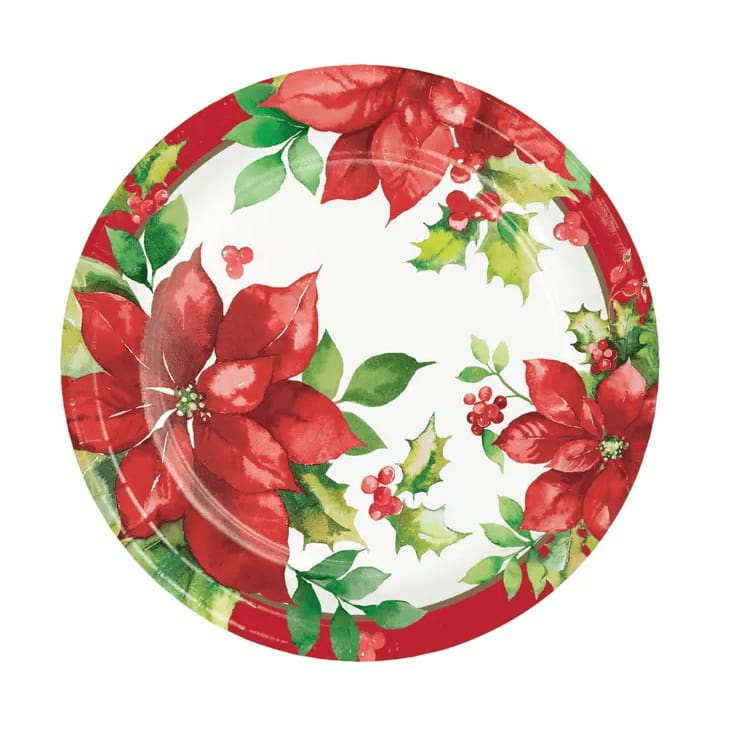 CREATIVE CONVERTING CREATIVE CONVERTING Poinsettia Dinner Plate, 8 ea