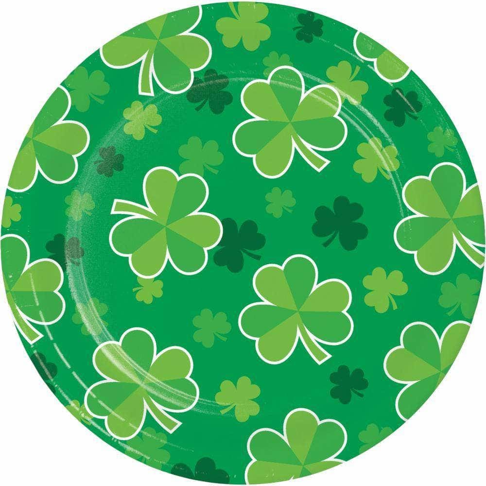 CREATIVE CONVERTING CREATIVE CONVERTING Shamrock Toss Luncheon Plate, 8 ea