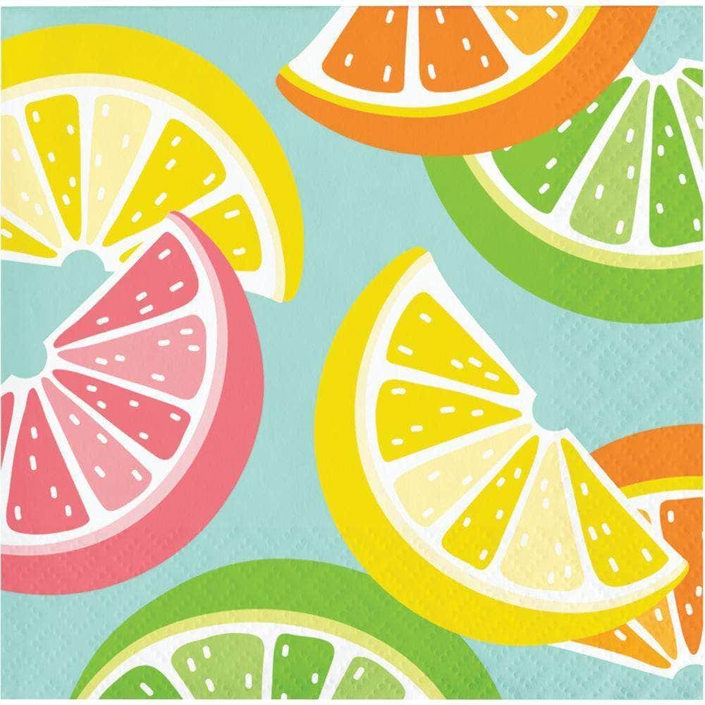 CREATIVE CONVERTING CREATIVE CONVERTING Summer Citrus Beverage Napkin, 16 ea