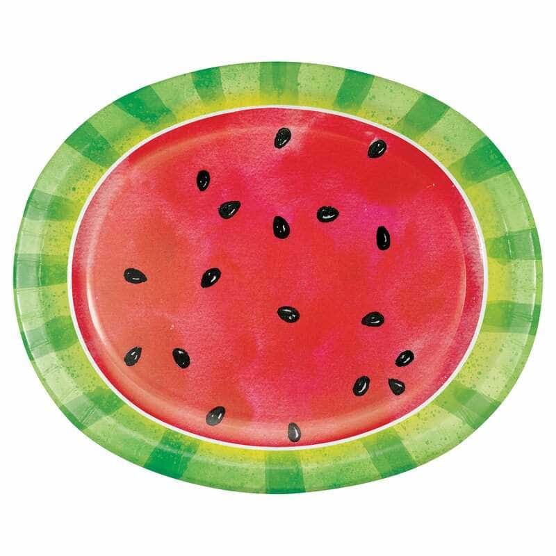 CREATIVE CONVERTING CREATIVE CONVERTING Watermelon Oval Plate, 8 ea