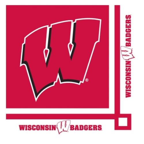 CREATIVE CONVERTING CREATIVE CONVERTING Wisconsin Badgers Beverage Napkin, 20 ea