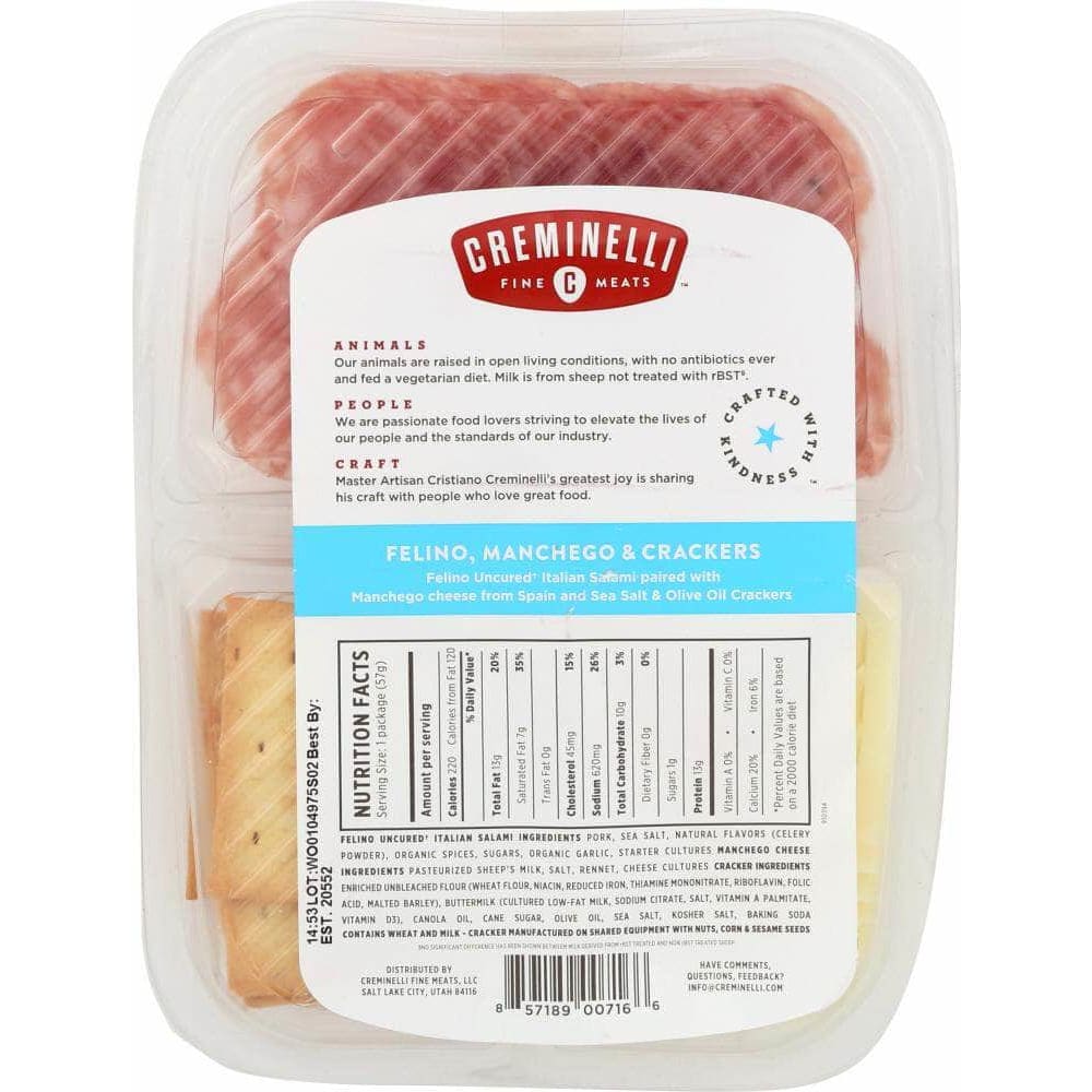 Creminelli Fine Meats Creminelli Fine Meats Manchego & Crackers Felino Snack, 2 oz