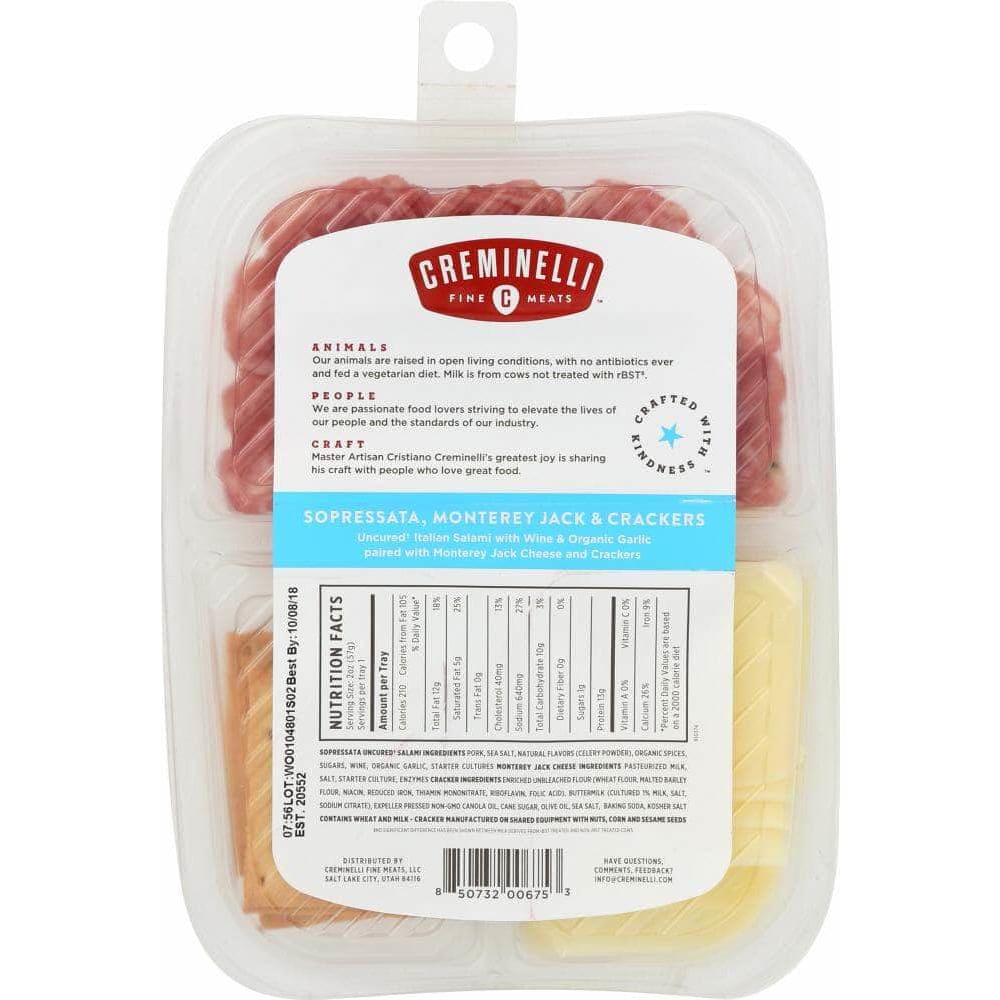 Creminelli Fine Meats Creminelli Fine Meats Sopressata Monterey Jack & Crackers, 2 oz