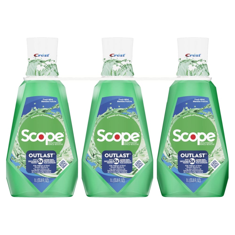 Crest Scope Outlast Mint Mouthwash 3 pk./1L - Crest