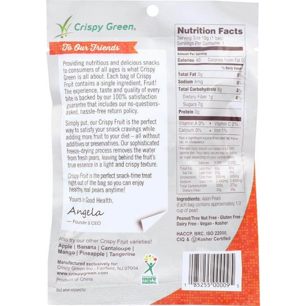 Crispy Green Crispy Green Crispy Fruit Freeze Dried Asian Pears, 0.36 oz