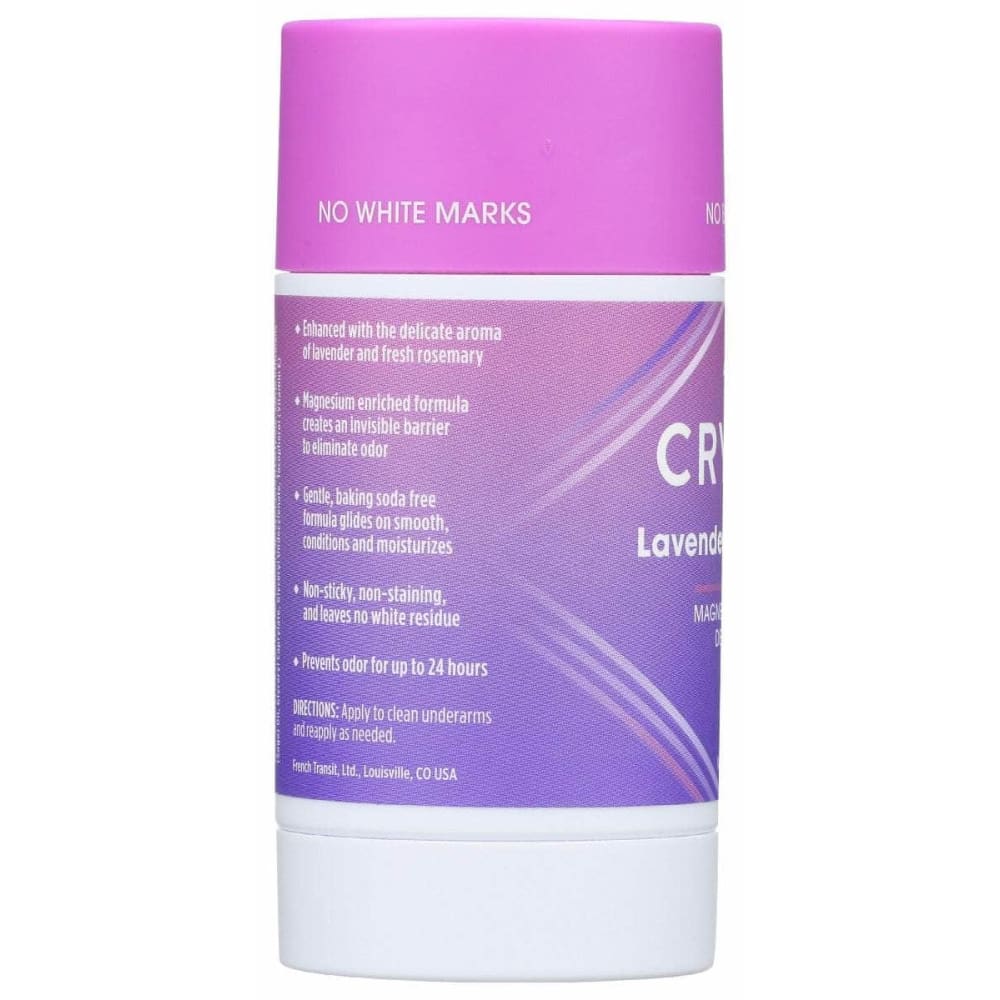 CRYSTAL BODY DEODORANT Beauty & Body Care > Deodorants & Antiperspirants CRYSTAL BODY DEODORANT: Magnesium Enriched Deodorant Lavender Plus Rosemary, 2.5 oz