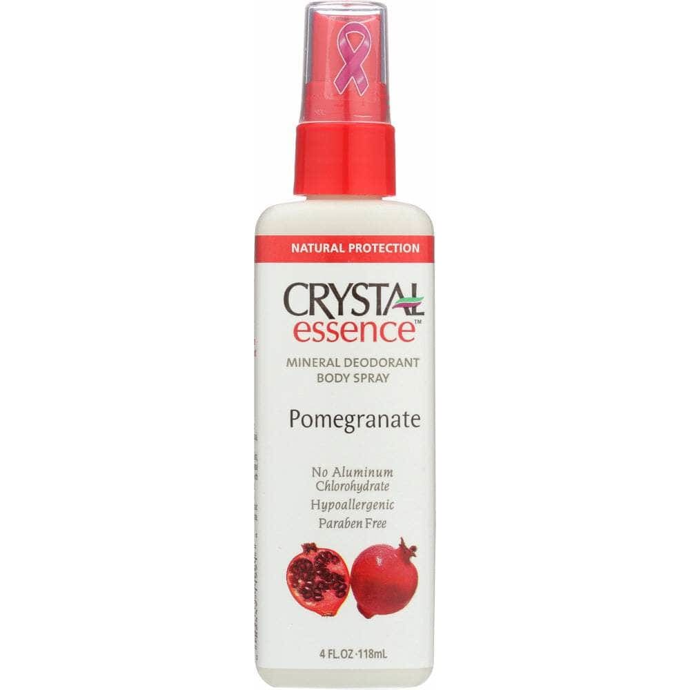 Crystal Body Deodorant Crystal Essence Mineral Deodorant Body Spray Pomegranate, 4 oz