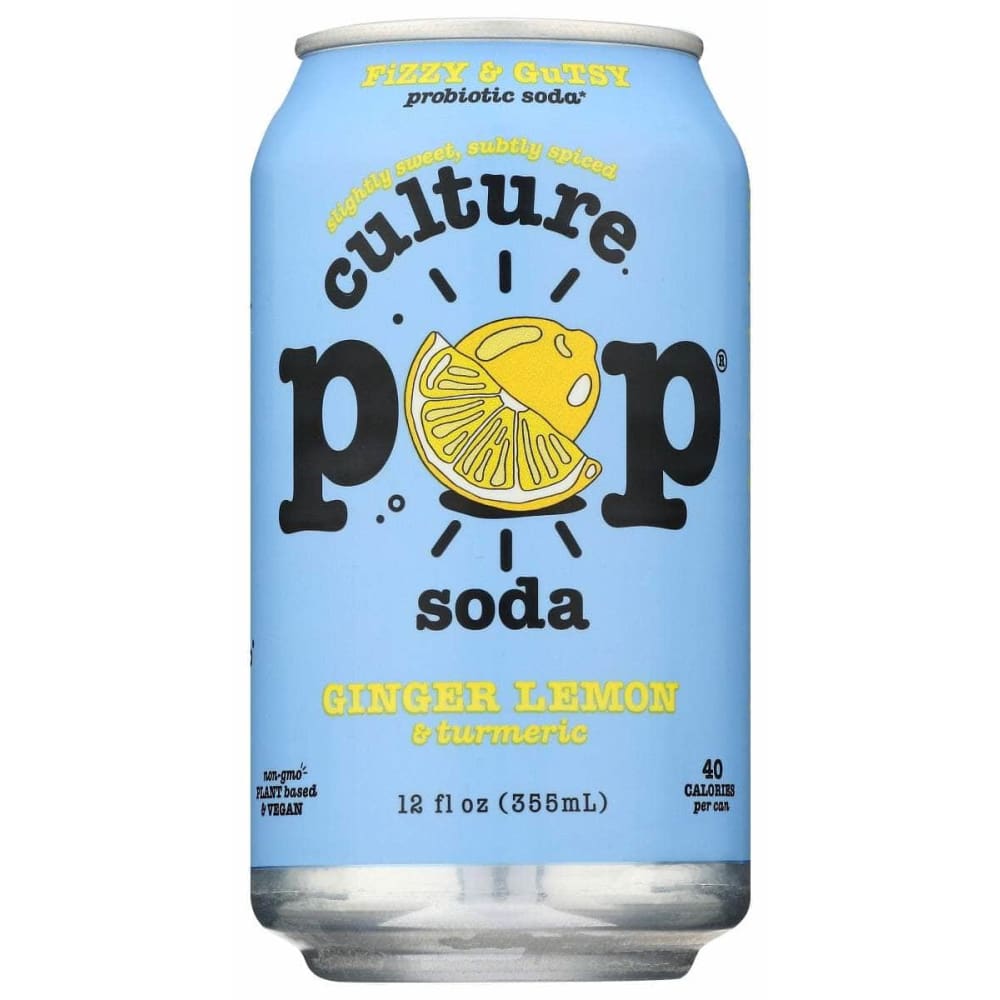 Culture Pop Grocery > Beverages > Sodas CULTURE POP: Ginger Lemon & Turmeric Probiotic Soda, 12 fo