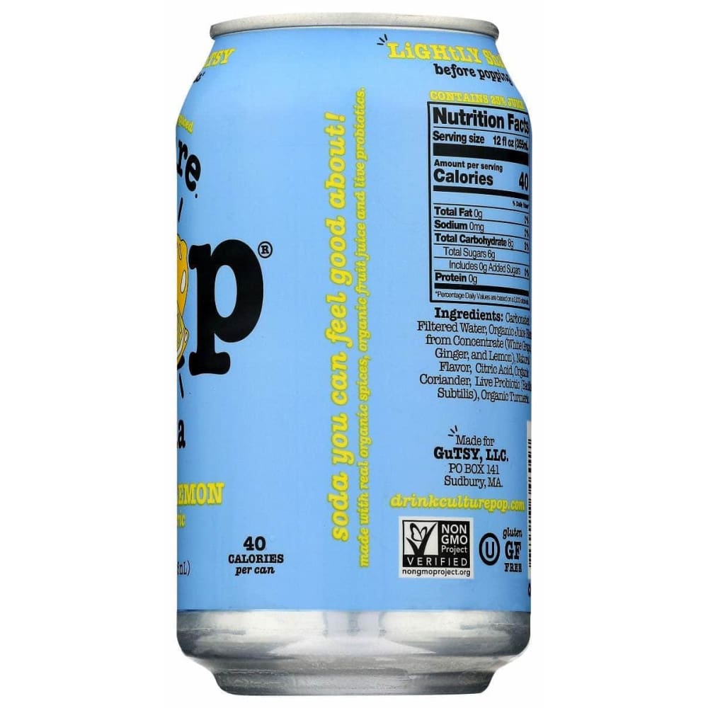 Culture Pop Grocery > Beverages > Sodas CULTURE POP: Ginger Lemon & Turmeric Probiotic Soda, 12 fo