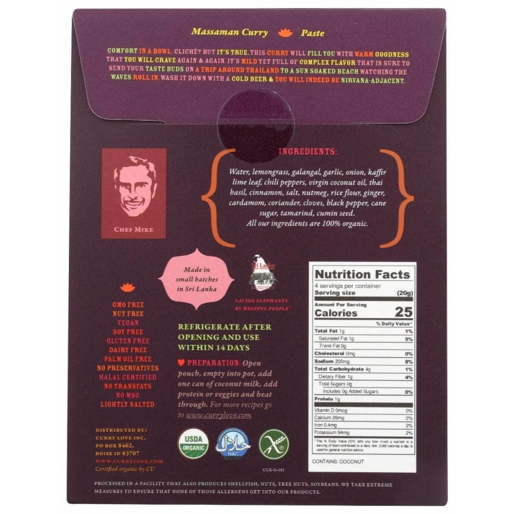 CURRY LOVE Grocery > Cooking & Baking > Seasonings CURRY LOVE: Massaman Curry Paste, 2.8 oz