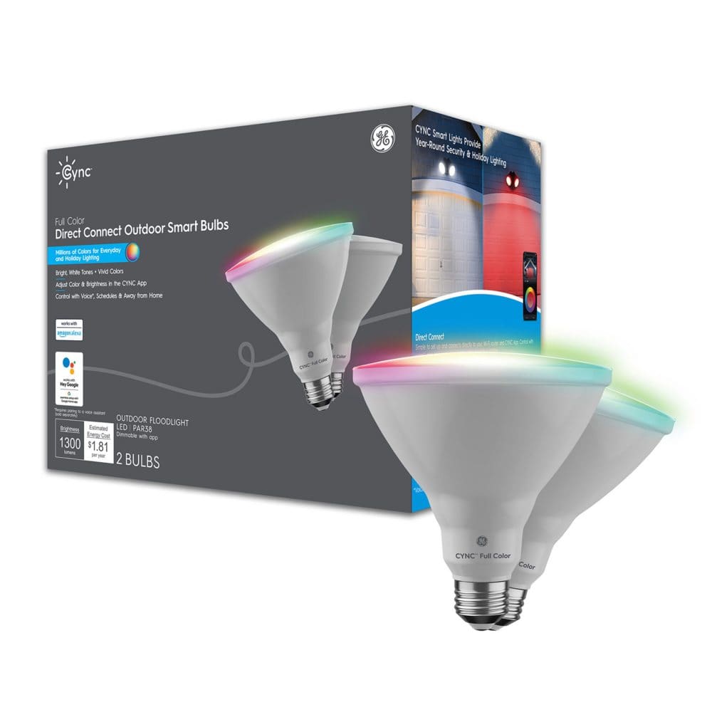 CYNC Full Color Direct Connect Outdoor Par38 Smart Bulbs (2pk.) - Smart Lighting - CYNC