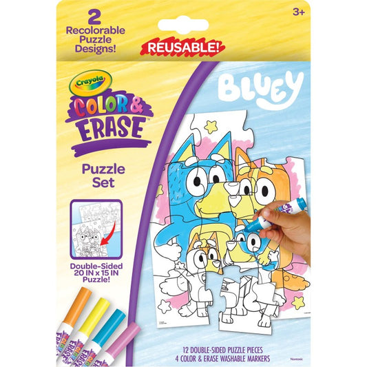 Color & Erase Bluey Puzzle Set Reusable (Pack of 6)